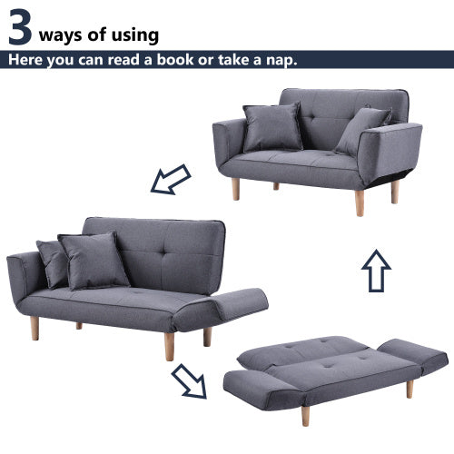 Small Sofa Bed Modern And Simple Gray Sofa Fabric Living Room 2 Seater Sofa Couch Settee Recliner Sleeper