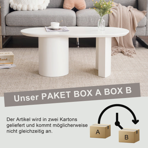 White Wooden Painted Coffee Table Abstract Cloud Shaped,Irregular White Coffee Table, Tea Table End Table, Modern Coffee Table, For Living Room Furniture, Easy Assembly