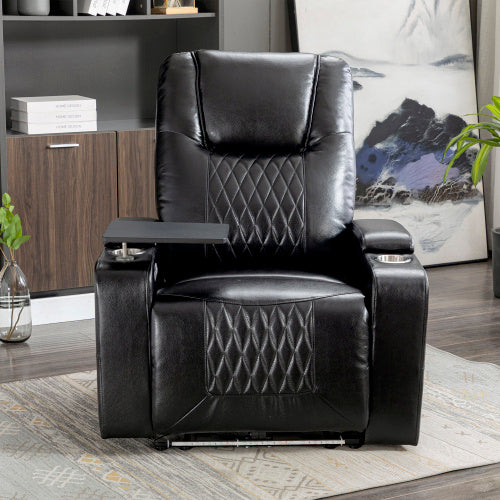 Electric Recliner Chair With USB Charge Port, 360 Swivel Tray Table, Hand In-Arm Storage, Cup Holders, Ambient Lighting - Ambient Lighting Gaming Recliner Chair Home Theat