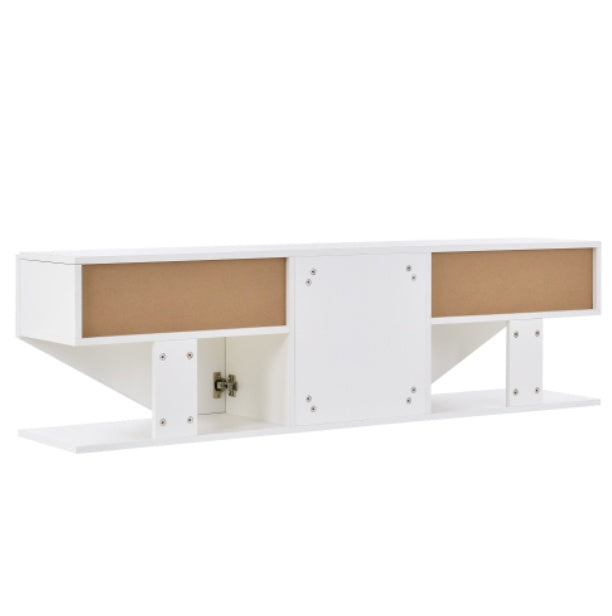 Entertainment Center LED TV Stand TV Cabinet With LED Lights, 3 Storage Cabinet And 2 Open Shelves High Gloss Entertainment Center Media Console Table Storage Desk For For 65 Inch TV