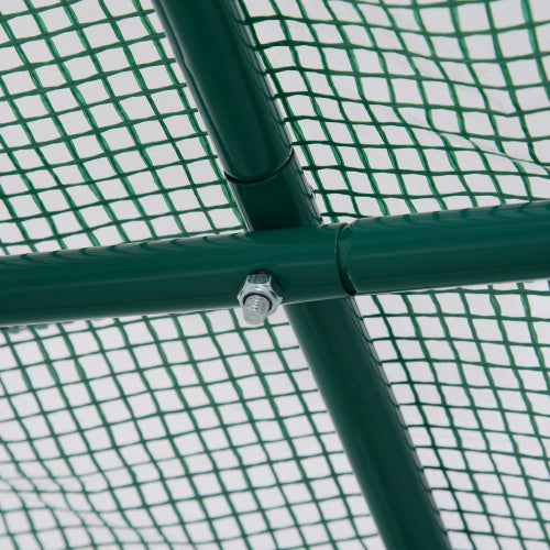 Outsunny 2.45 X 2m Polytunnel Greenhouse, Walk-in Greenhouse With Large Roll-Up Door  Windows, Plastic Cover, Steel Frame, Easy Access  Ventilation, Green